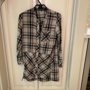 Plaid Michael Stars Button-Up Dress